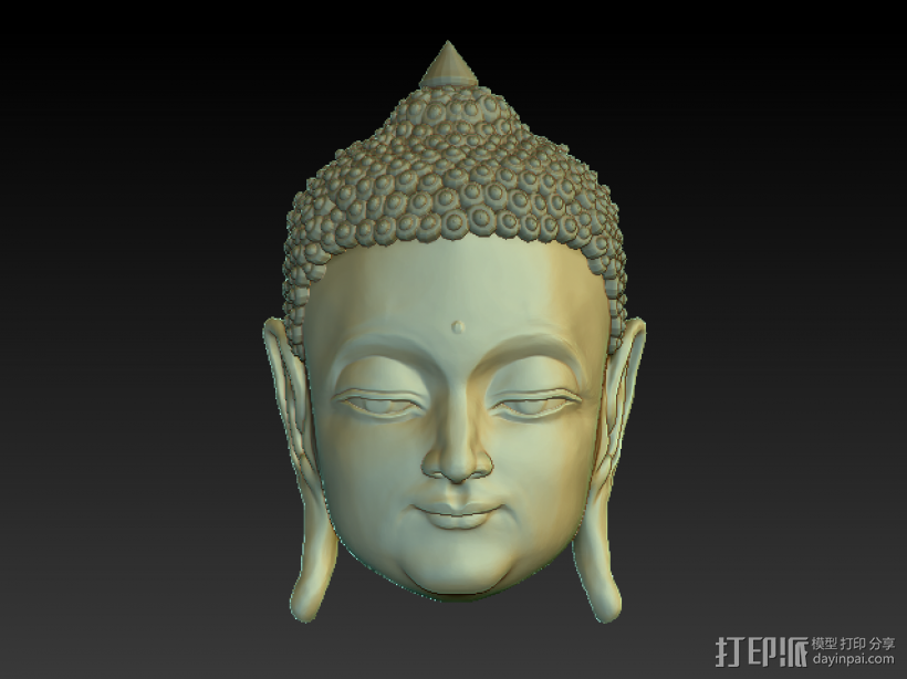 佛头，承接雕刻模型石像铜像，3D打印模型修改美化 3D打印模型渲染图