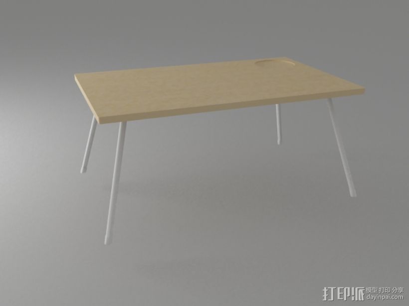 床用懒人电脑桌 3D打印模型渲染图