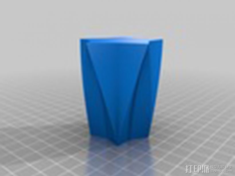 五角立体花瓶 3D打印模型渲染图