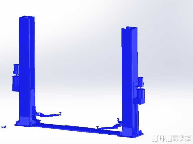  液压汽车电梯立体车库 3D打印模型渲染图