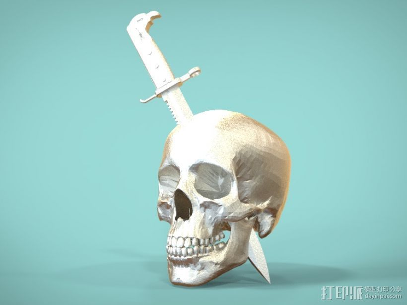 骷髅匕首 3D打印模型渲染图