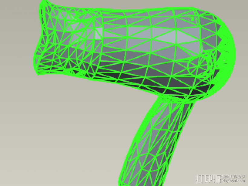 吹风机 3D打印模型渲染图