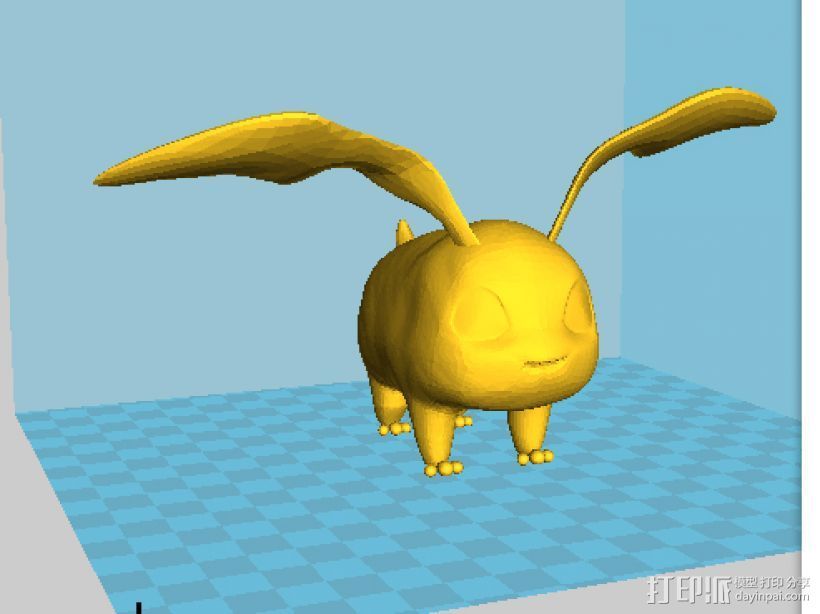 数码宝贝 3D打印模型渲染图
