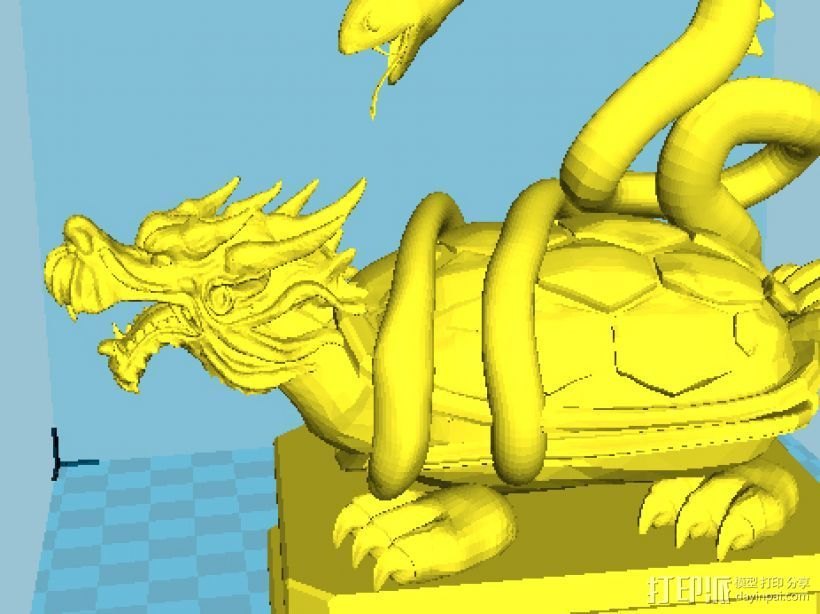 玄武 3D打印模型渲染图