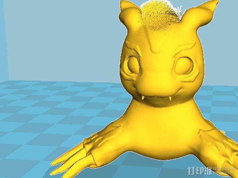数码宝贝 3D打印模型渲染图