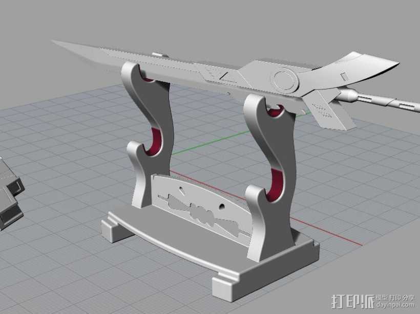 武器 3D打印模型渲染图