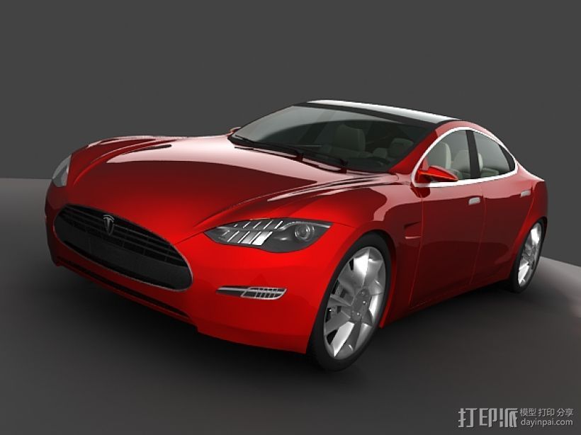 tesla 电动车 高级轿车 3D打印模型渲染图