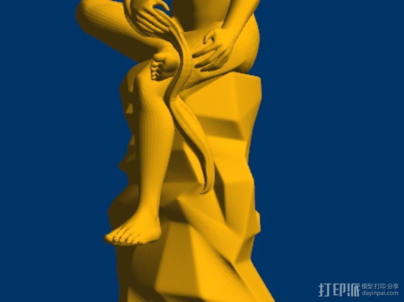 西方人物美女雕塑 3D打印模型渲染图