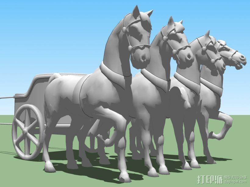 马车 3D打印模型渲染图