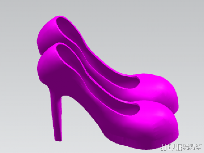 高跟鞋支架 3D打印模型渲染图