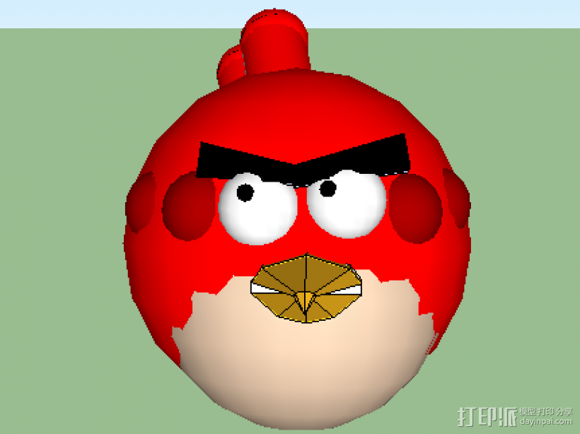 愤怒的小鸟 3D打印模型渲染图