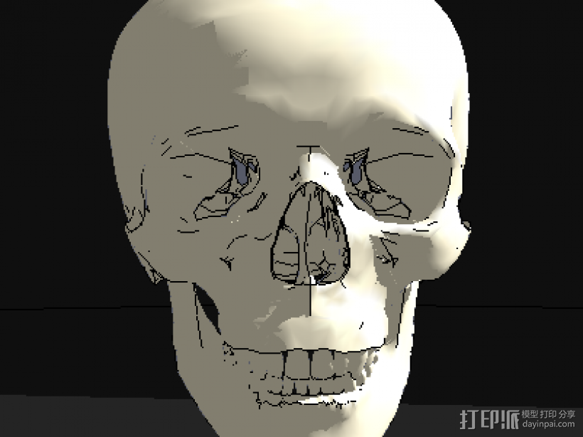 骷髅头 3D打印模型渲染图