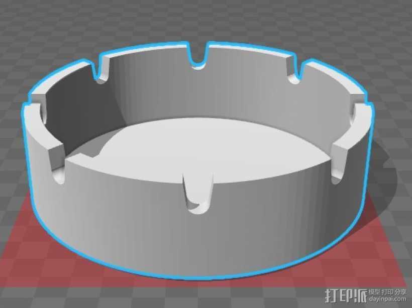 八角煙灰缸 3D打印模型渲染圖