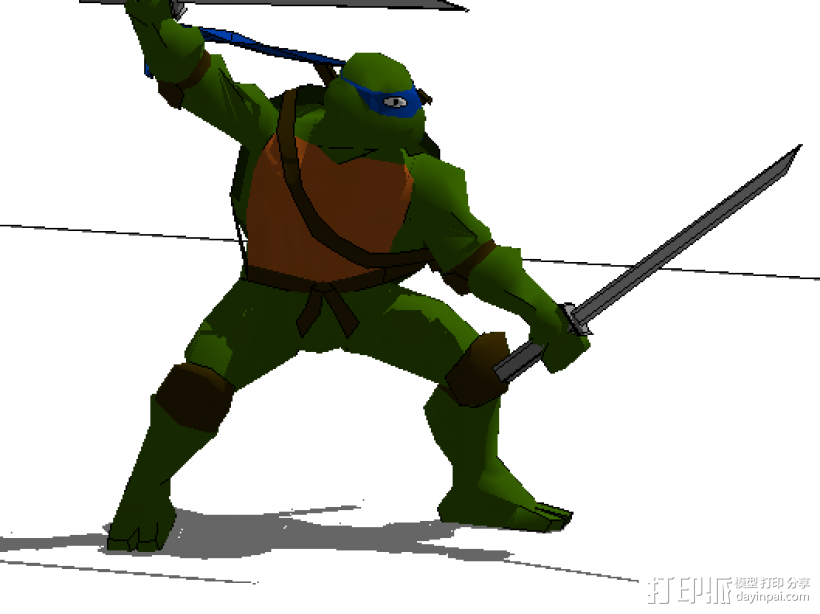 忍者神龟 3D打印模型渲染图
