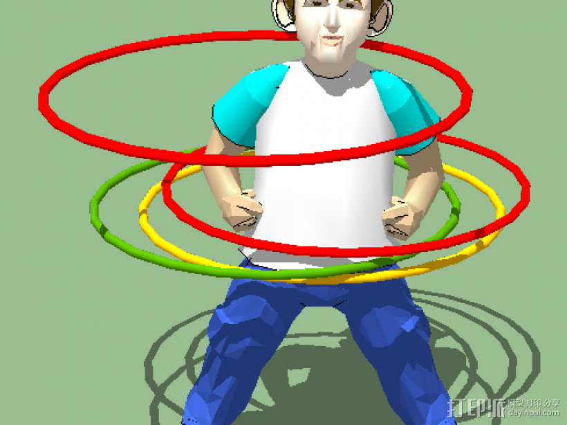 呼啦圈 3D打印模型渲染图