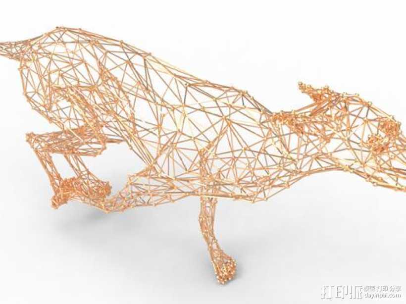 镂空狗艺术效果图及模型 3D打印模型渲染图