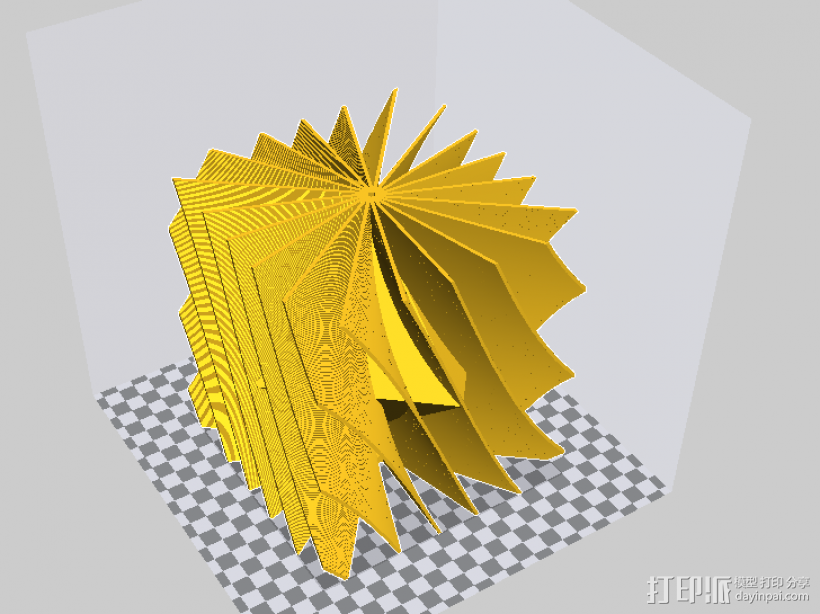 扇叶灯 3D打印模型渲染图