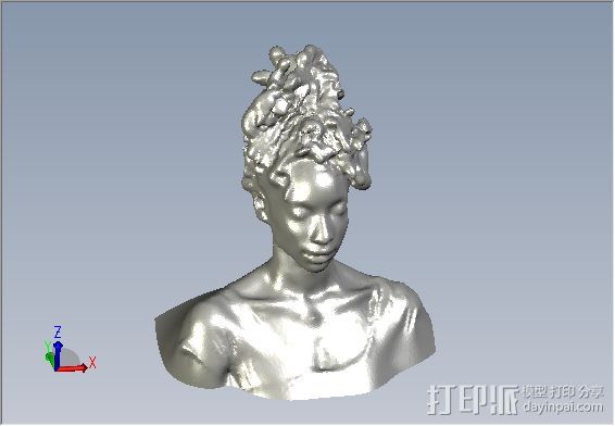 非洲少年 3D打印模型渲染图