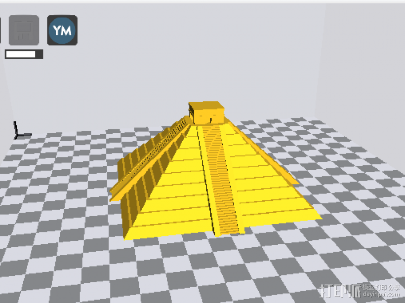 金字塔 3D打印模型渲染图