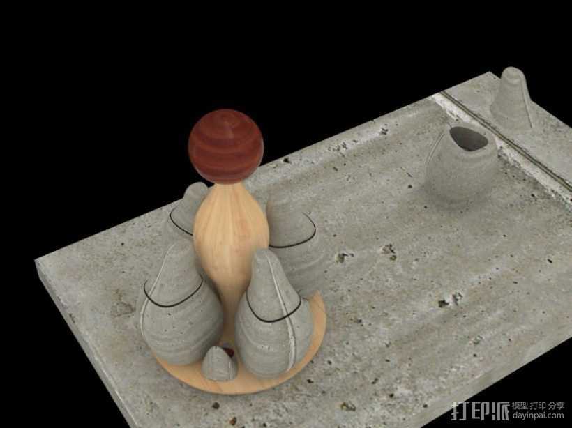 大蒜造型家用盐罐  摆件 3D打印模型渲染图