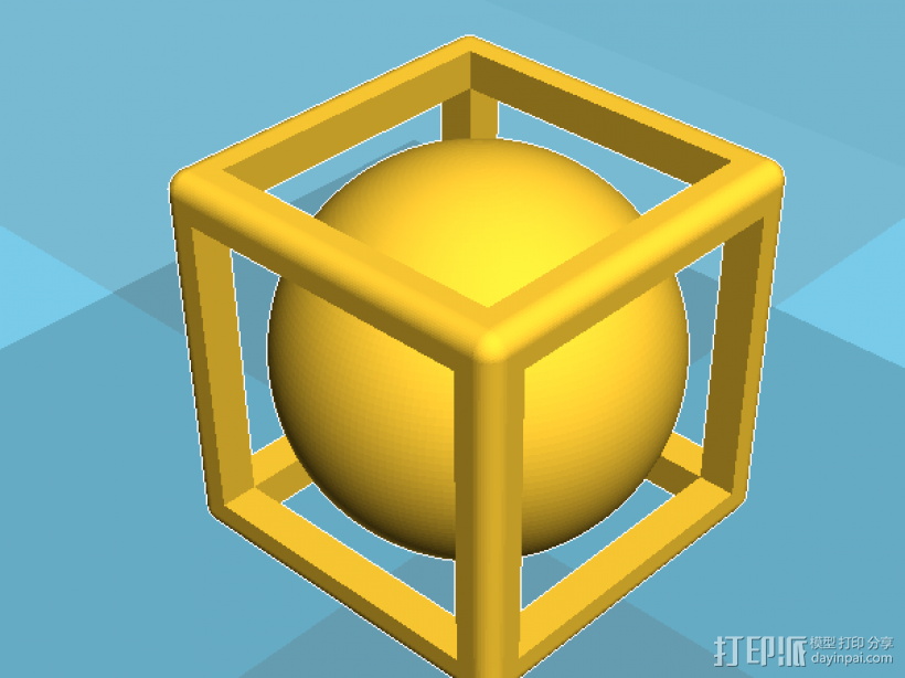 球在框里 3D打印模型渲染图