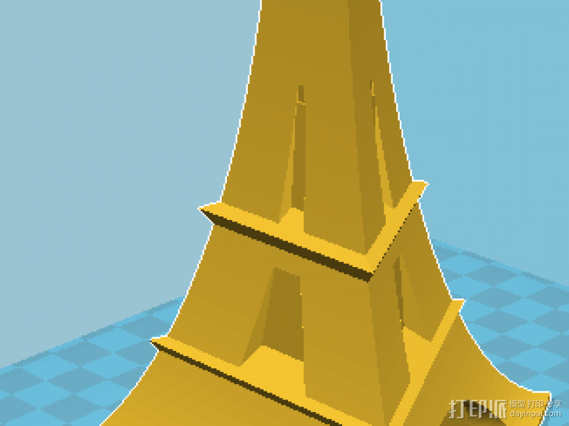 艾弗尔铁塔 3D打印模型渲染图
