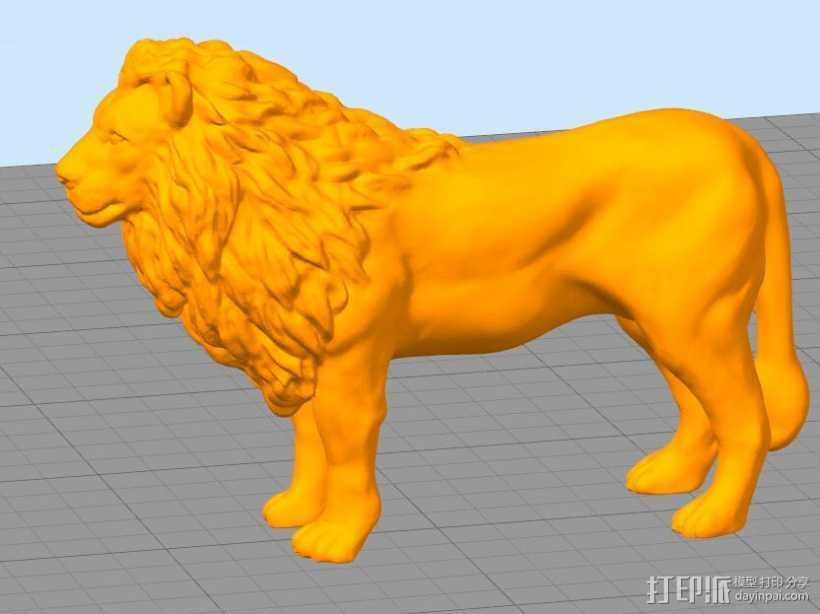 狮子  3D打印模型渲染图