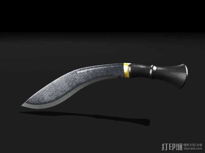 尼泊尔军刀 3D打印模型渲染图