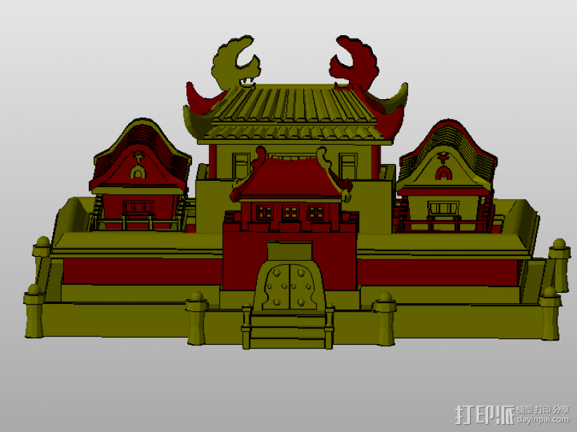 皇宫 3D打印模型渲染图