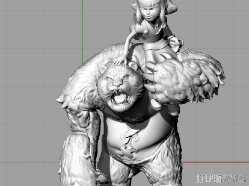 安妮和小熊（带底座） 3D打印模型渲染图