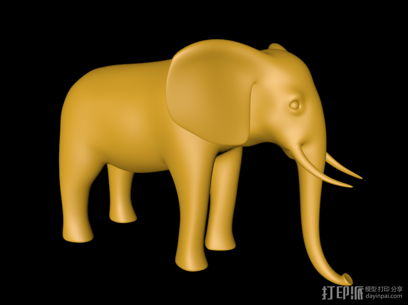 大象3D模型 3D打印模型渲染图
