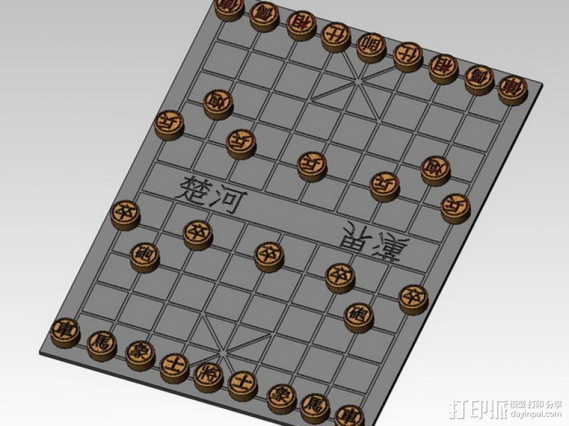 象棋 3D打印模型渲染图