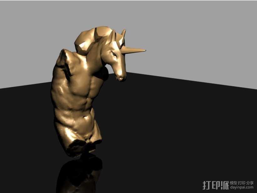 独角兽人躯干 3D打印模型渲染图