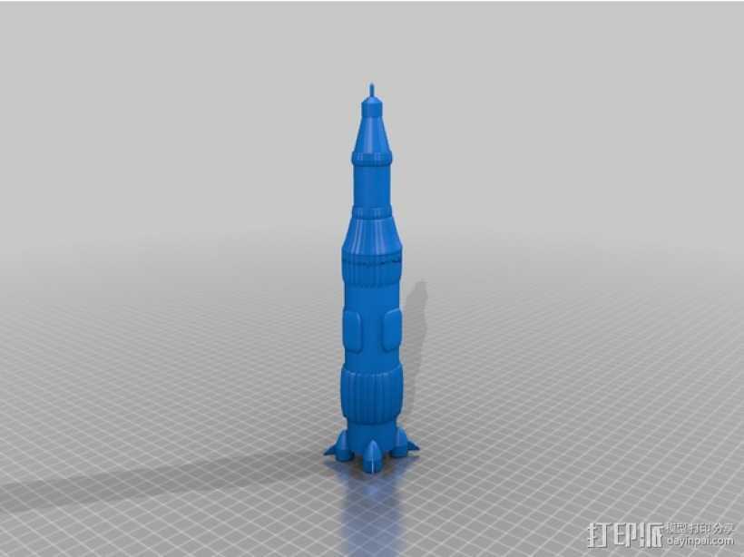 阿波罗火箭 3D打印模型渲染图
