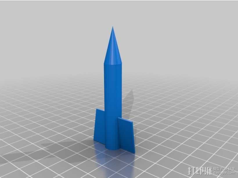 迷你火箭 3D打印模型渲染图