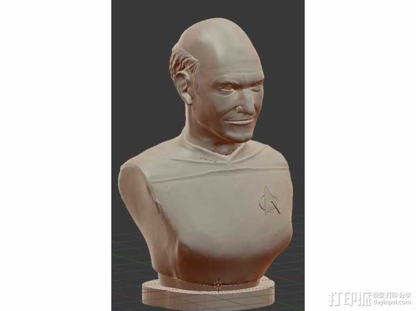 布拉德星舰船长 3D打印模型渲染图