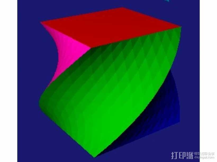 螺旋立方体 3D打印模型渲染图