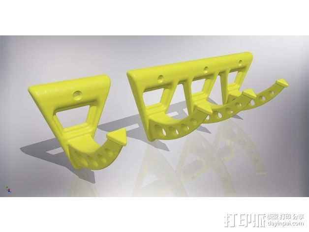 三角钩 3D打印模型渲染图