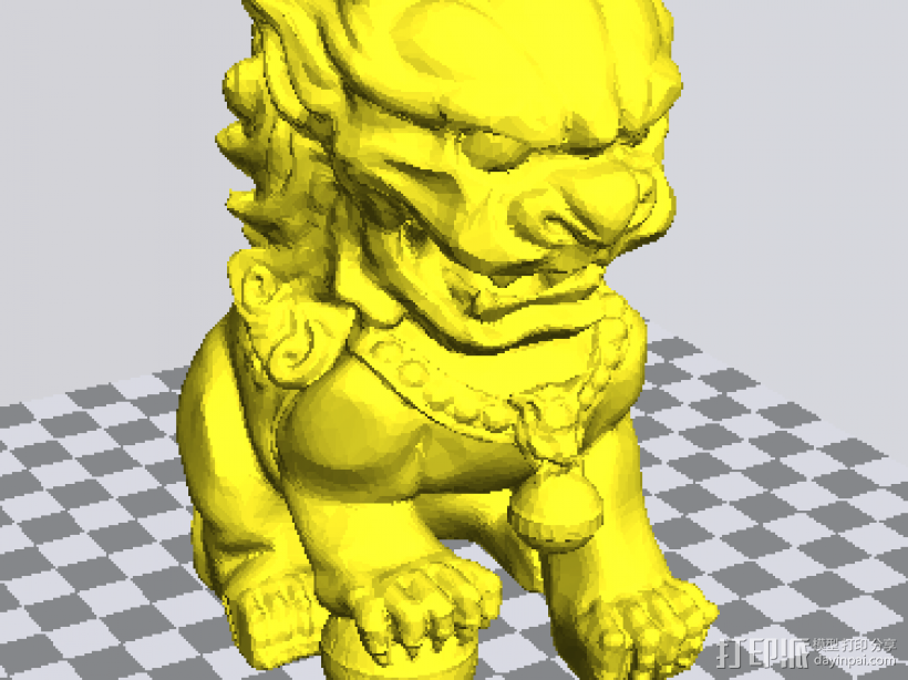 看门的石狮子 3D打印模型渲染图