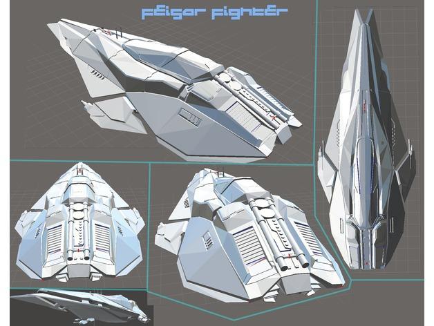 星球大战科幻战斗机 3D打印模型渲染图