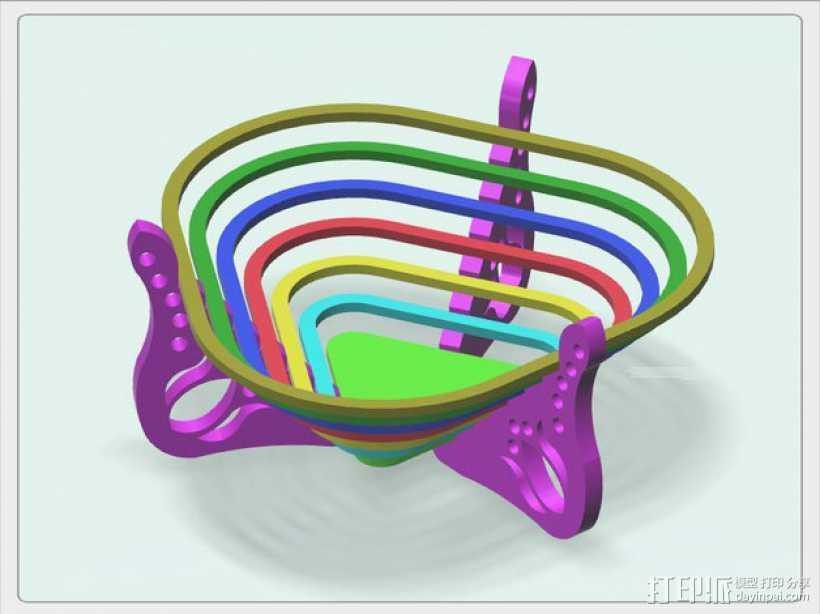 彩虹果盘 3D打印模型渲染图