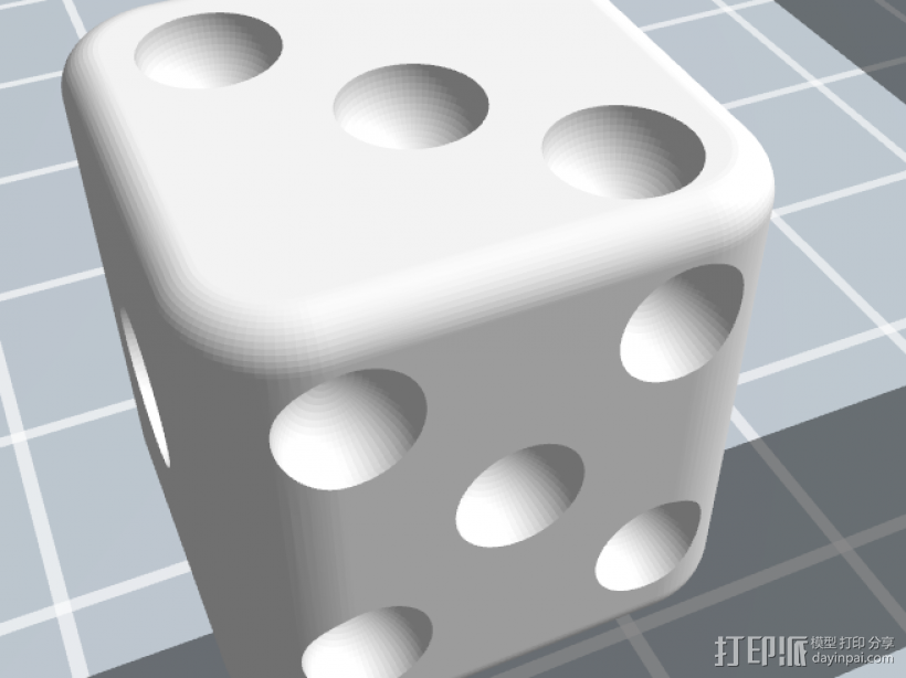点状骰子 3D打印模型渲染图