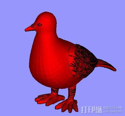 鸽子 3D打印模型渲染图