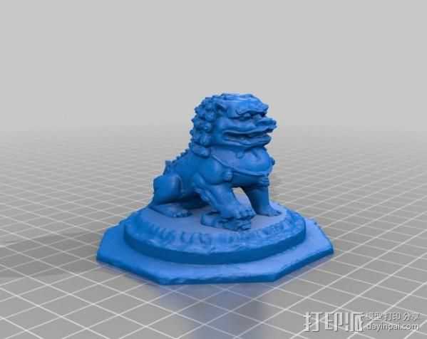 石狮 3D打印模型渲染图