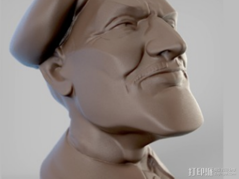 上校军人 3D打印模型渲染图