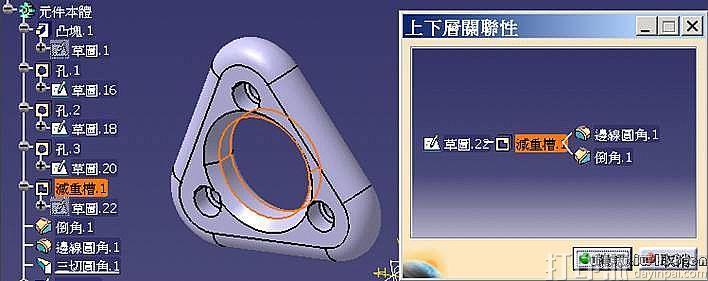 CATIA中怎樣查詢零件特征的關(guān)聯(lián)性？