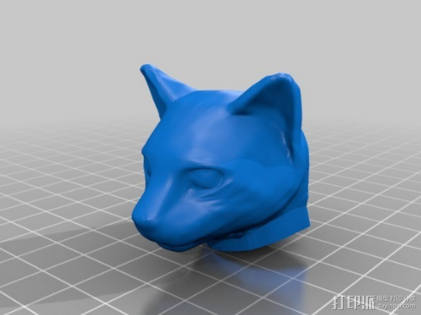 布偶猫头 3D打印模型渲染图