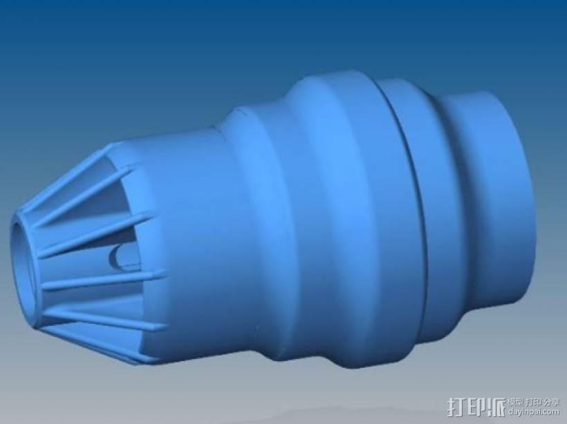 涡轮机 3D打印模型渲染图