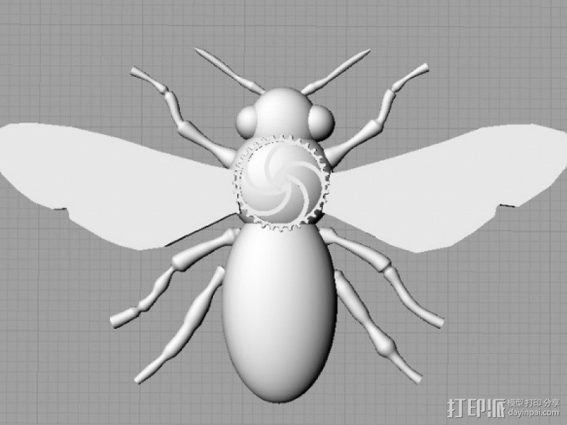 蜜蜂 3D打印模型渲染图