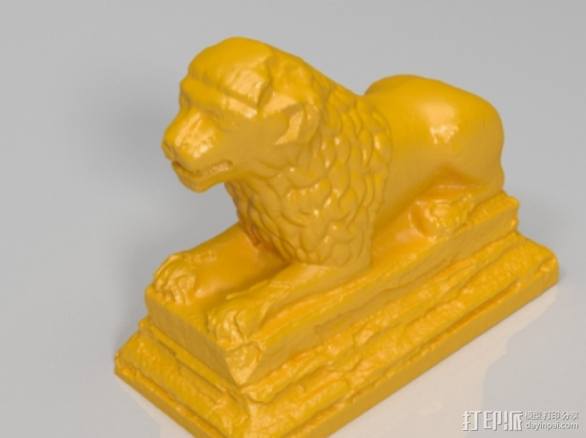 狮子雕像 3D打印模型渲染图